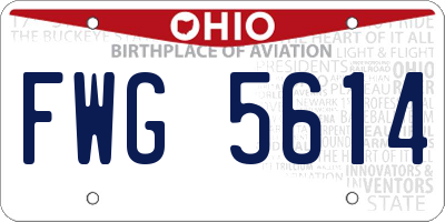 OH license plate FWG5614