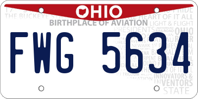 OH license plate FWG5634