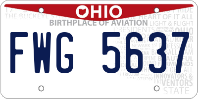 OH license plate FWG5637