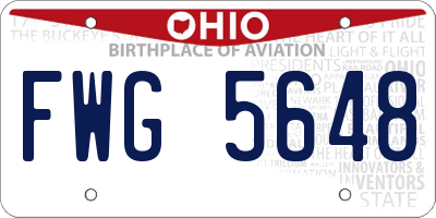 OH license plate FWG5648