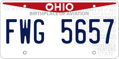 OH license plate FWG5657