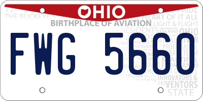 OH license plate FWG5660