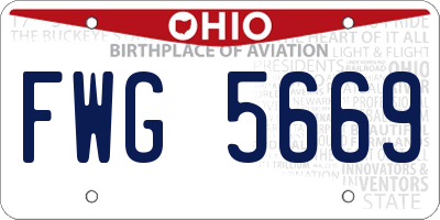 OH license plate FWG5669