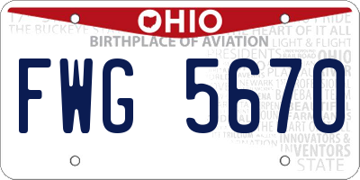 OH license plate FWG5670