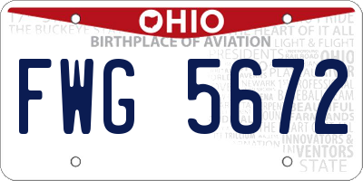 OH license plate FWG5672