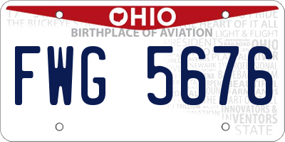 OH license plate FWG5676