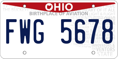 OH license plate FWG5678