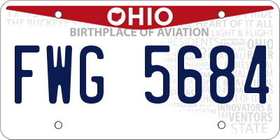OH license plate FWG5684