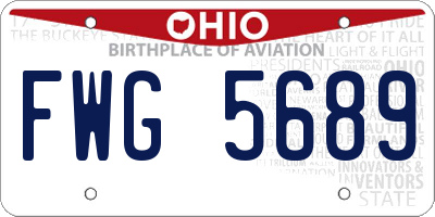 OH license plate FWG5689