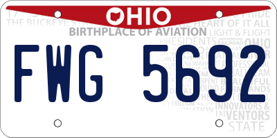 OH license plate FWG5692