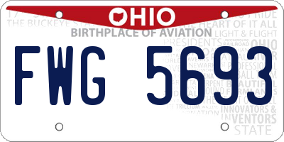 OH license plate FWG5693