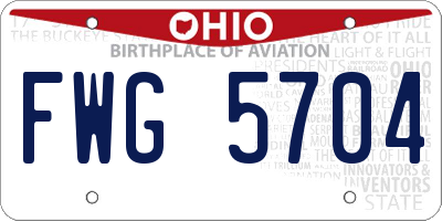 OH license plate FWG5704
