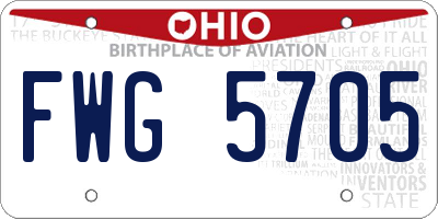 OH license plate FWG5705