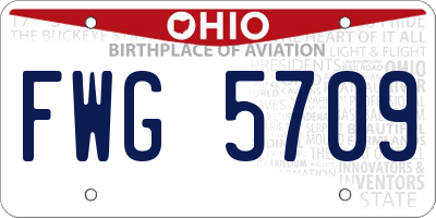OH license plate FWG5709