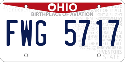 OH license plate FWG5717
