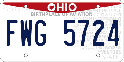 OH license plate FWG5724