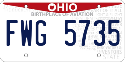 OH license plate FWG5735