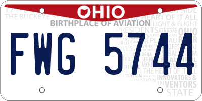 OH license plate FWG5744