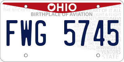 OH license plate FWG5745
