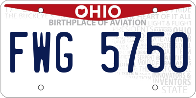 OH license plate FWG5750