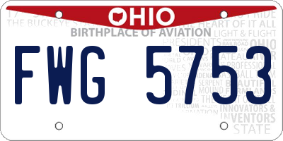 OH license plate FWG5753