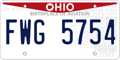 OH license plate FWG5754