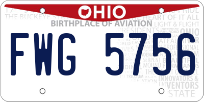 OH license plate FWG5756