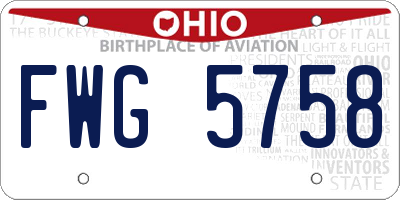 OH license plate FWG5758