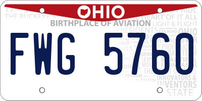 OH license plate FWG5760