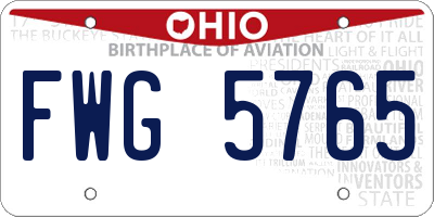 OH license plate FWG5765
