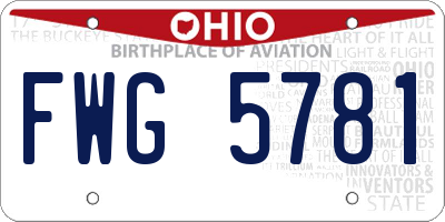 OH license plate FWG5781