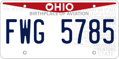 OH license plate FWG5785