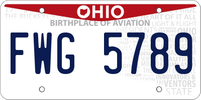 OH license plate FWG5789