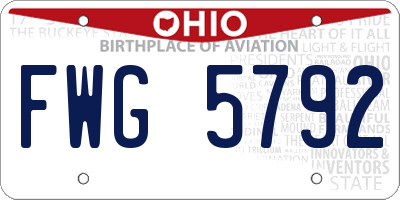 OH license plate FWG5792