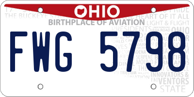 OH license plate FWG5798