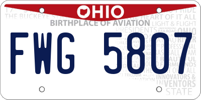 OH license plate FWG5807