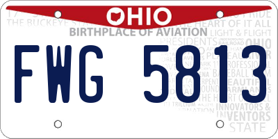 OH license plate FWG5813