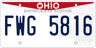 OH license plate FWG5816