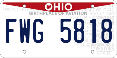 OH license plate FWG5818