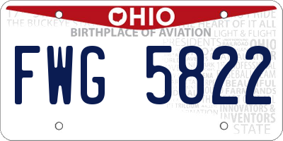 OH license plate FWG5822