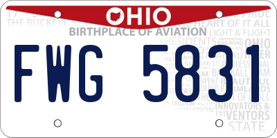 OH license plate FWG5831