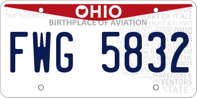 OH license plate FWG5832