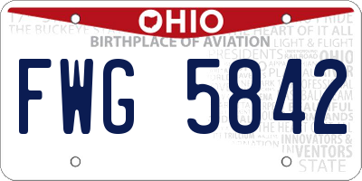 OH license plate FWG5842