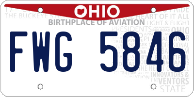 OH license plate FWG5846