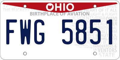 OH license plate FWG5851