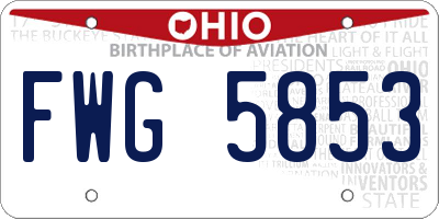 OH license plate FWG5853