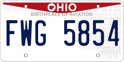 OH license plate FWG5854