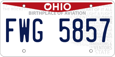 OH license plate FWG5857
