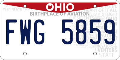 OH license plate FWG5859
