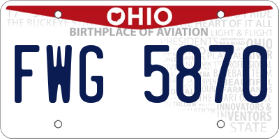 OH license plate FWG5870